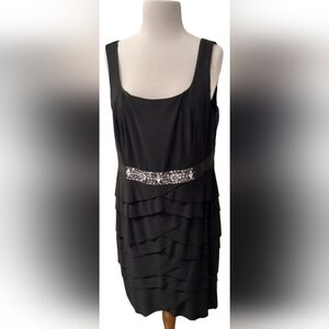 Alex Evenings Petite Black Midi Cocktail Dress